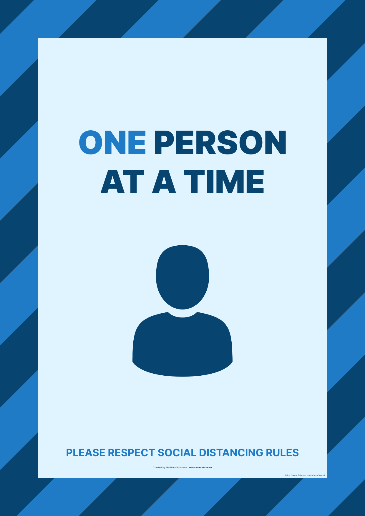 One person social-distancing poster