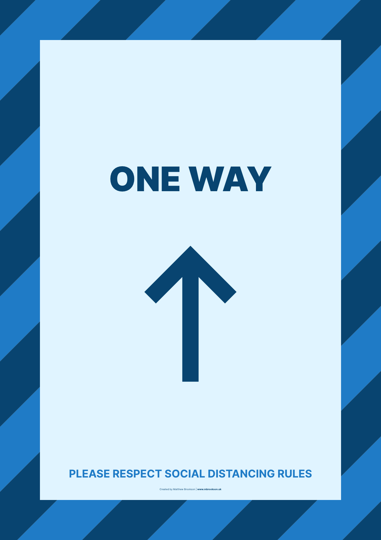 One way social-distancing poster