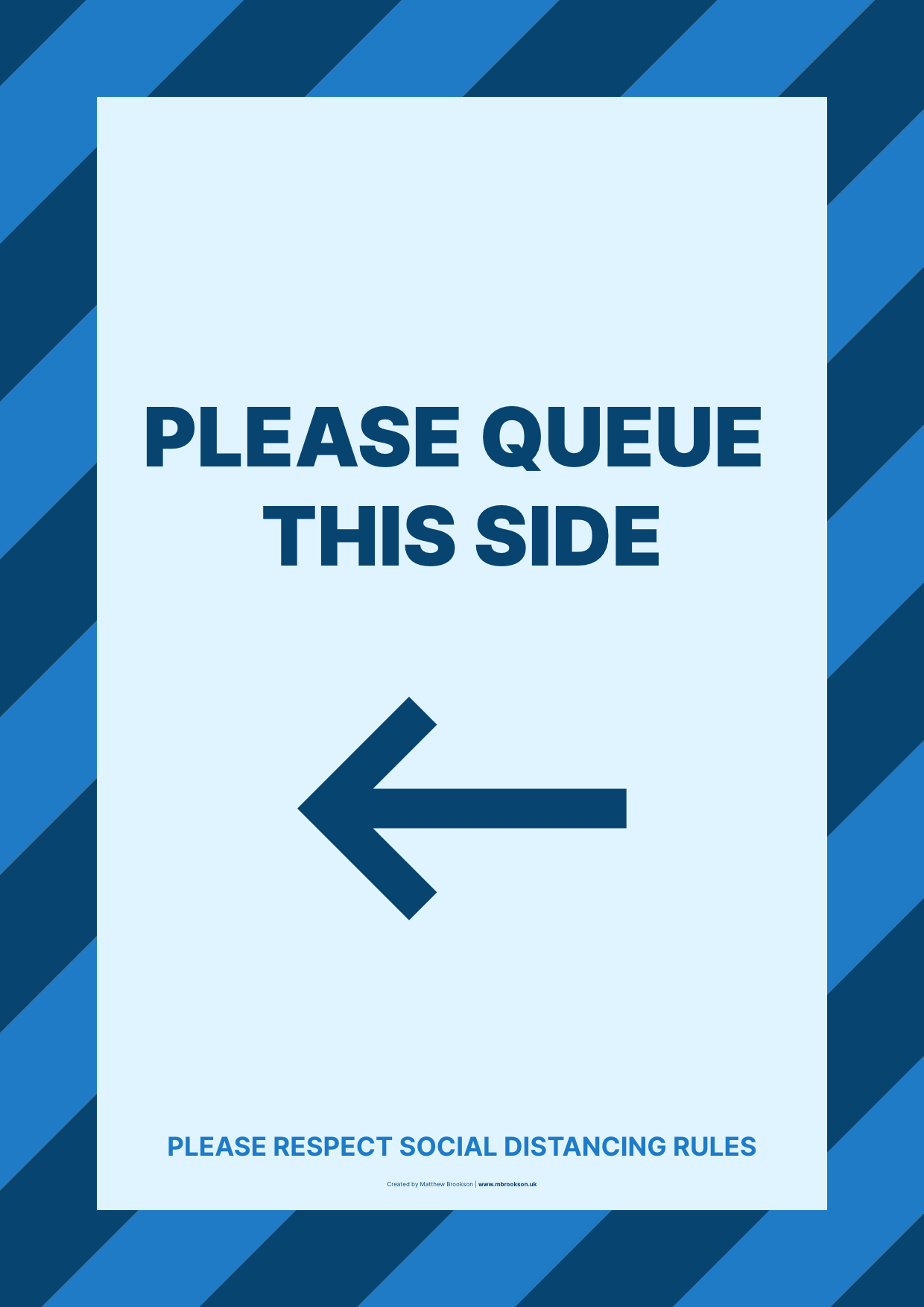 Queue left social-distancing poster