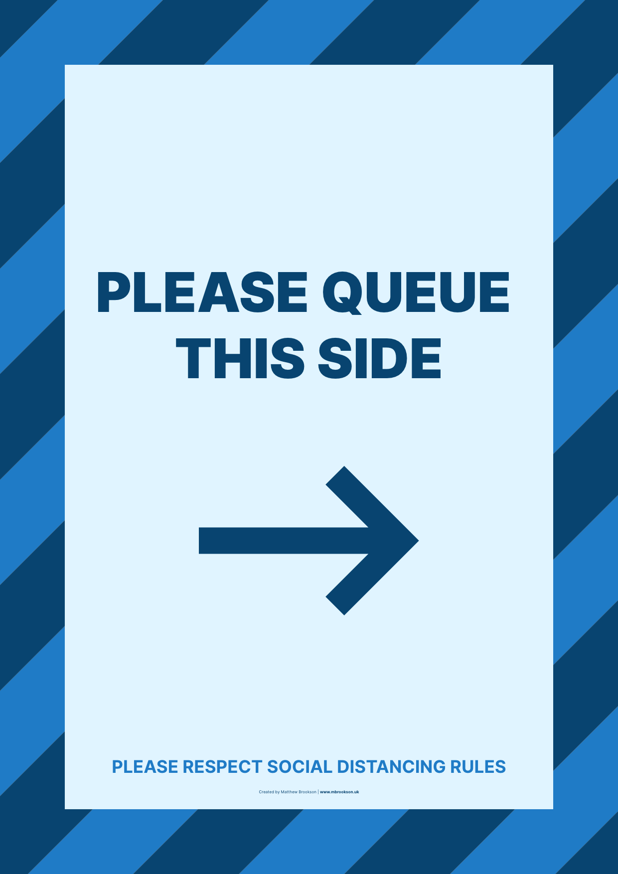 Queue right social-distancing poster